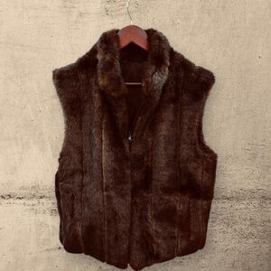 Reversible faux fur vest
